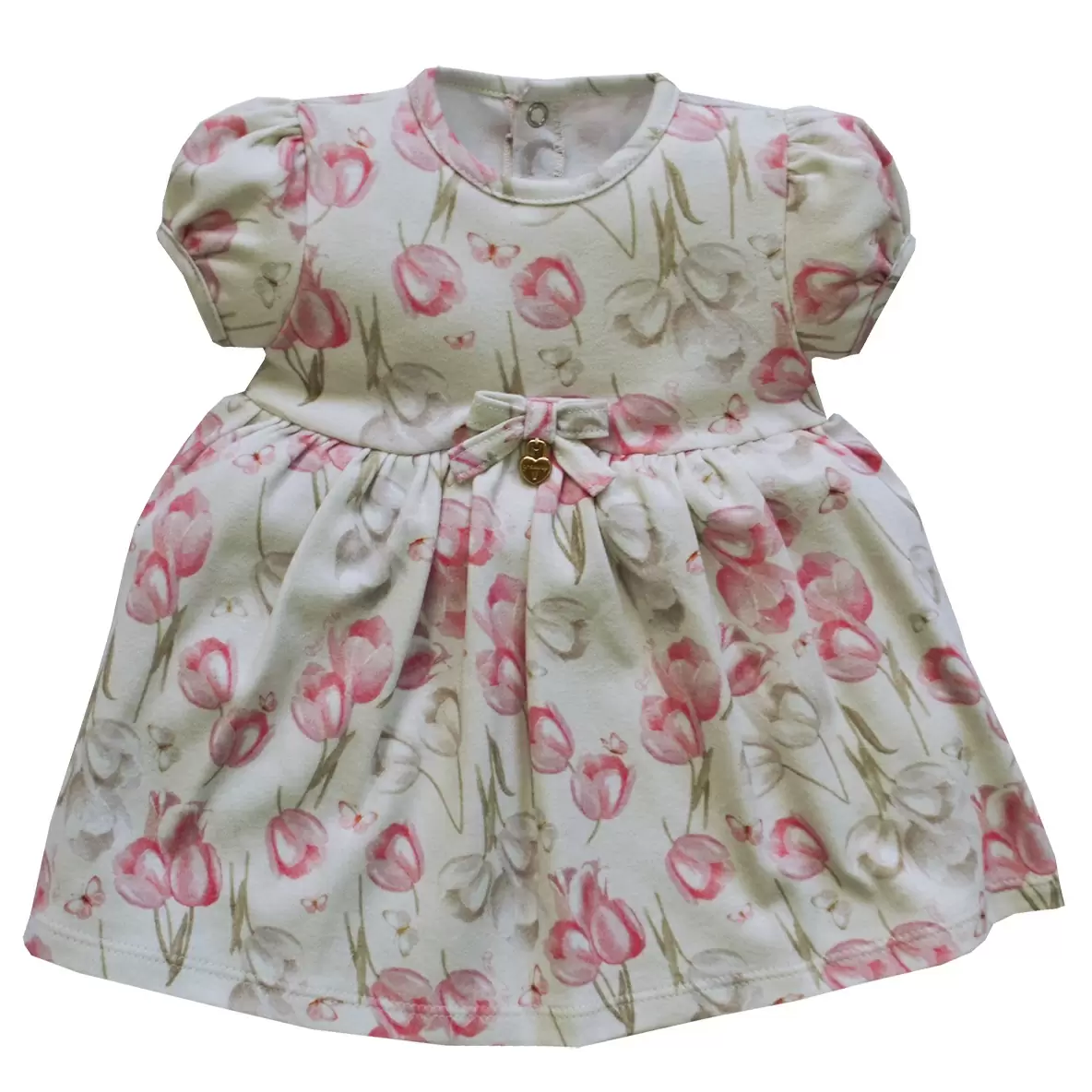 Vestido com Body Bebê Menina Tulipas Grow Up