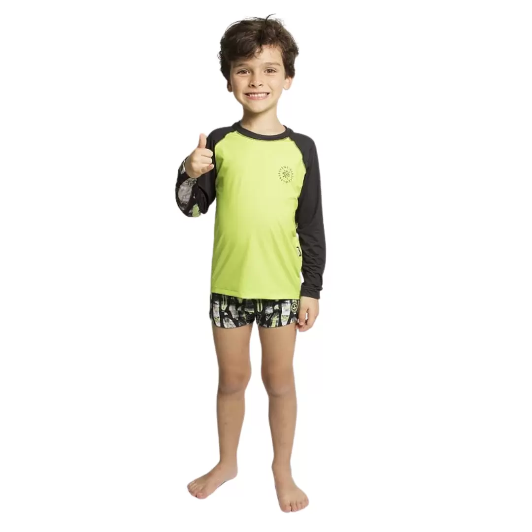 Kit Praia Infantil Longboard Banana Danger