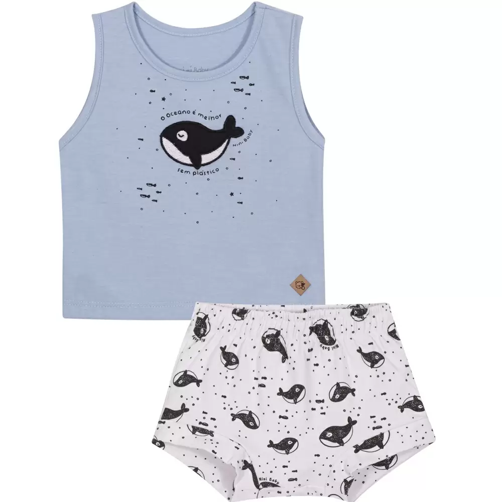 Conjunto Bebê Menino Baleia Nini & Bambini