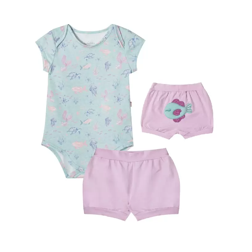 Conjunto Bebê Menina Fundo do Mar Nini & Bambini