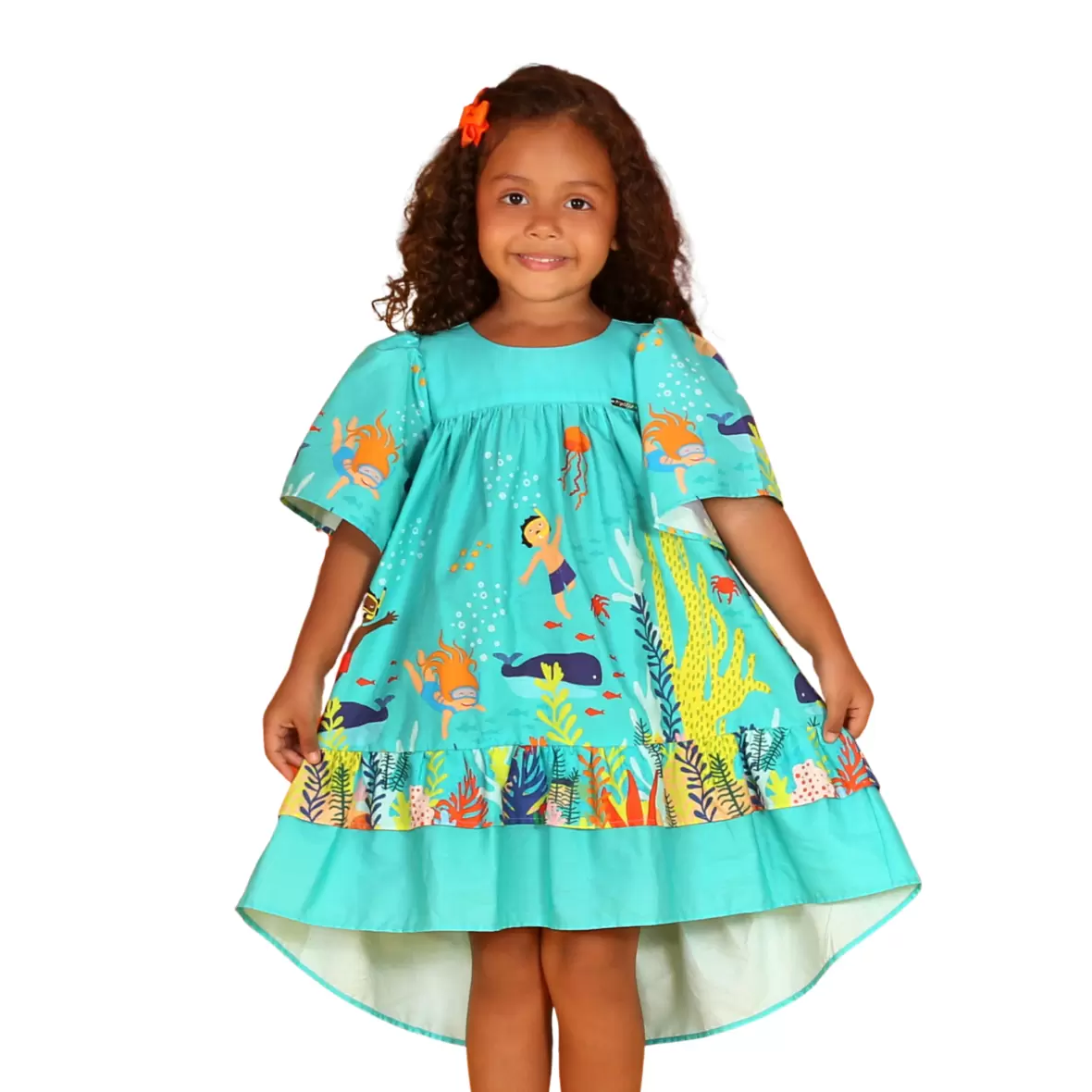 Vestido Infantil Mullet Fundo do Mar Precoce