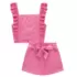 Conjunto Infantil Short-Saia e Cropped Pink Infanti