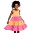 Vestido Infantil 3 Marias Pink e Laranja Gabriela Aquarela