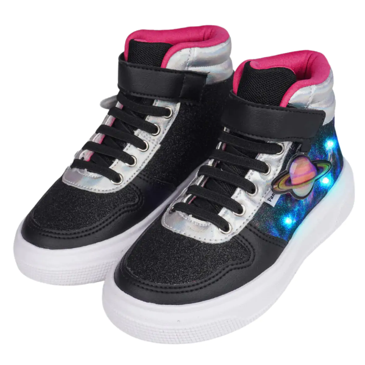 Tênis de Led Toda Menina é uma Artista Galáxia Preto Pampili