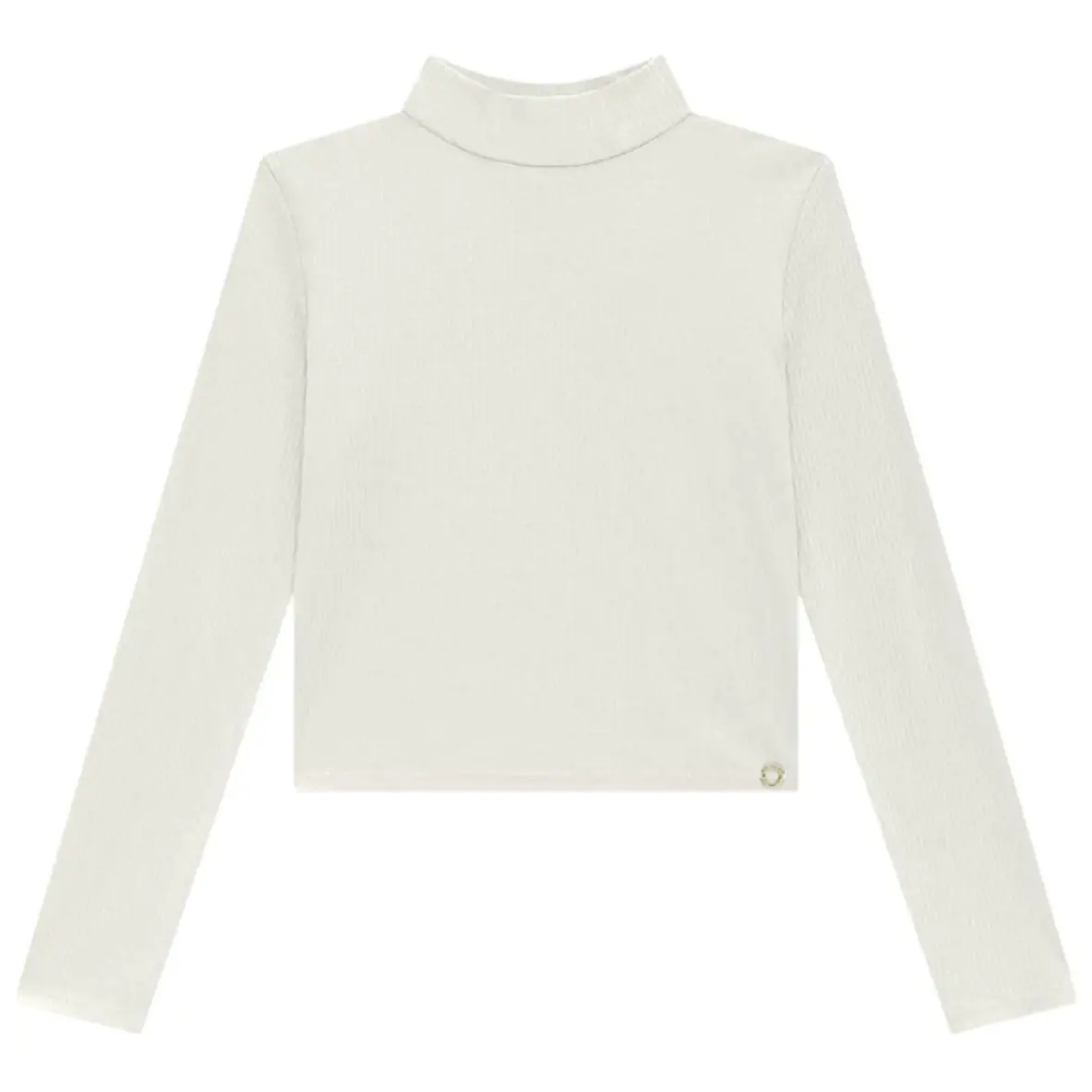 Blusa Juvenil Boxy em Canelado com Gola Vic&Vicky