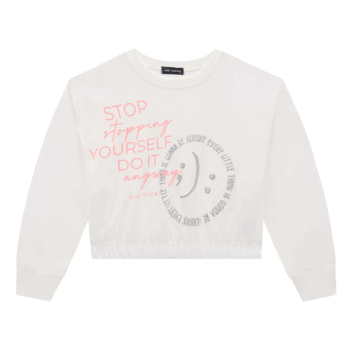 Blusa Juvenil Boxy em Malha Vic&Vicky