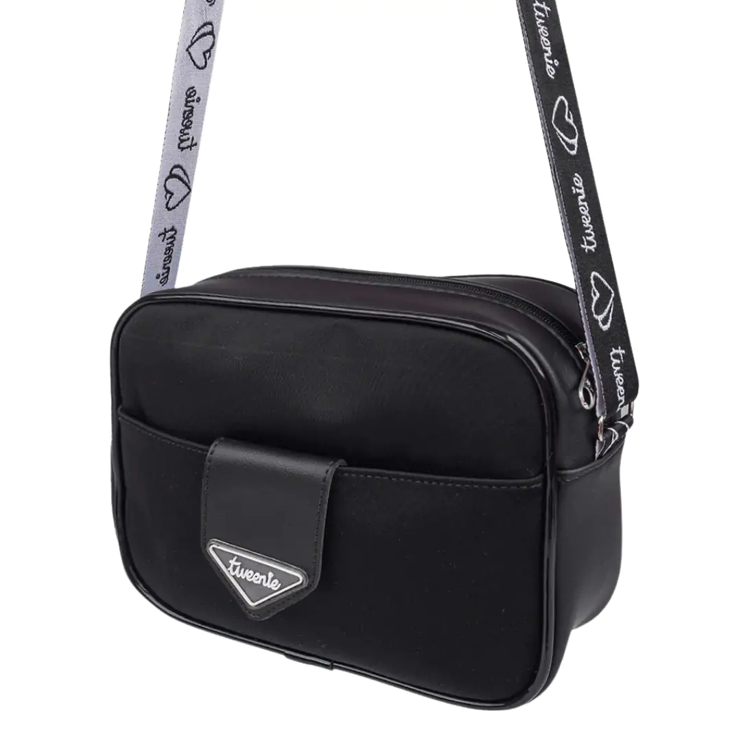 Bolsa Tiracolo Tweenie Lona Bolso Frontal Preta
