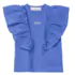 Blusa Infantil Com Babado Azul Animê