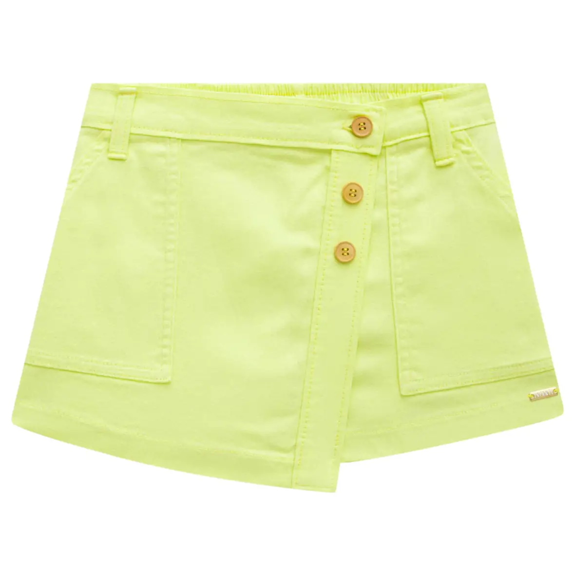 Short Saia Infantil em Sarja Verde Infanti