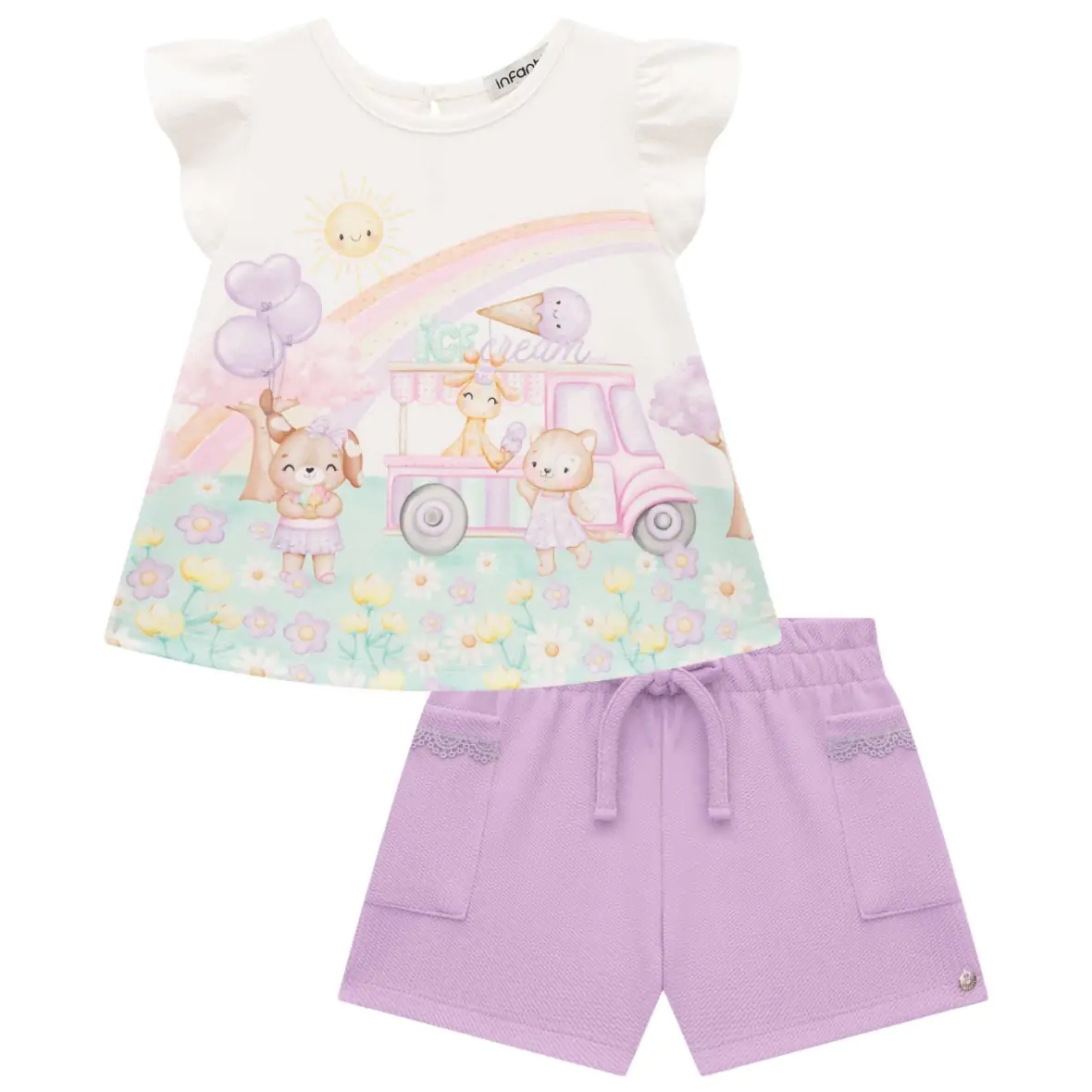 Conjunto Infantil Short e Bata Infanti