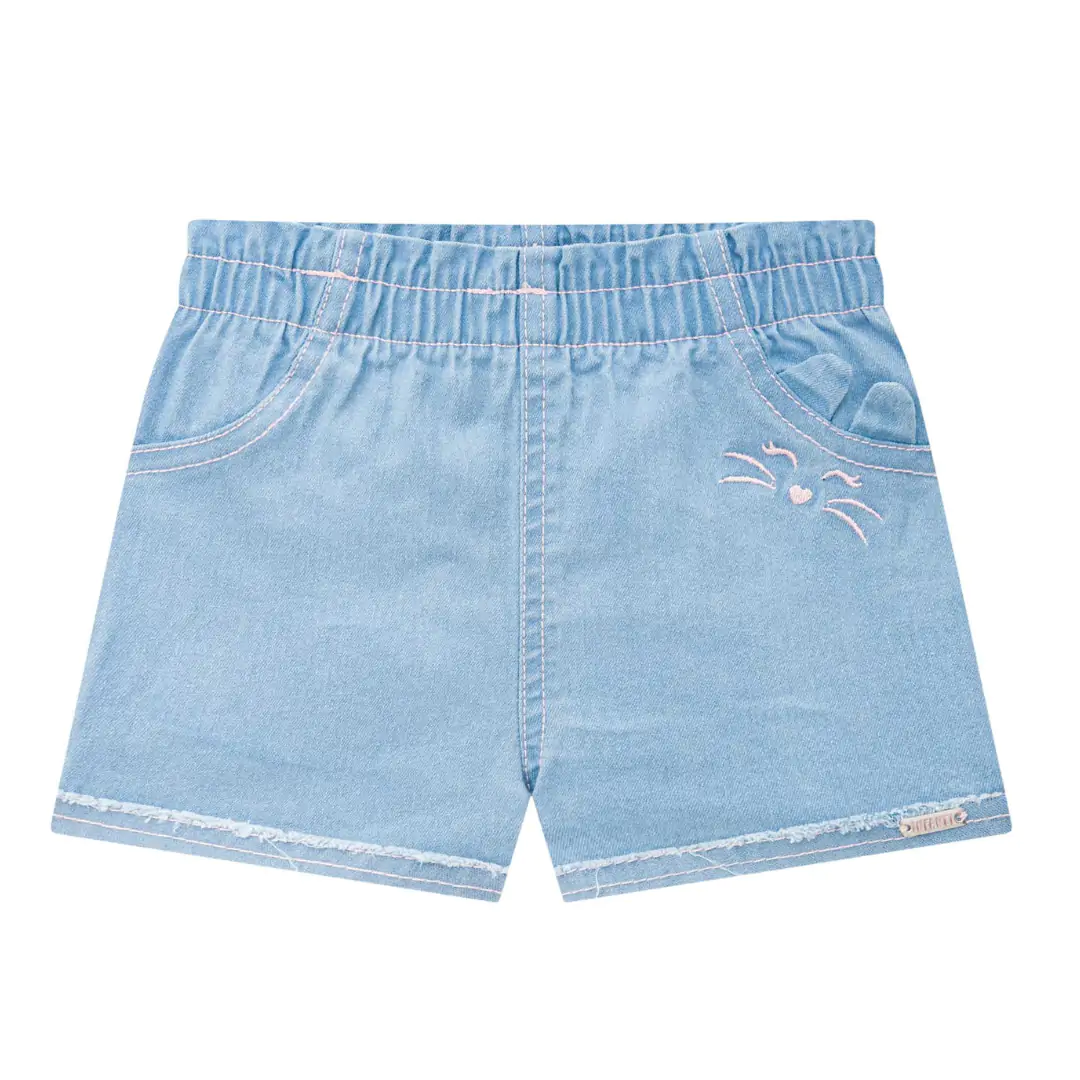 Short Jeans Infantil com Bordado Infanti