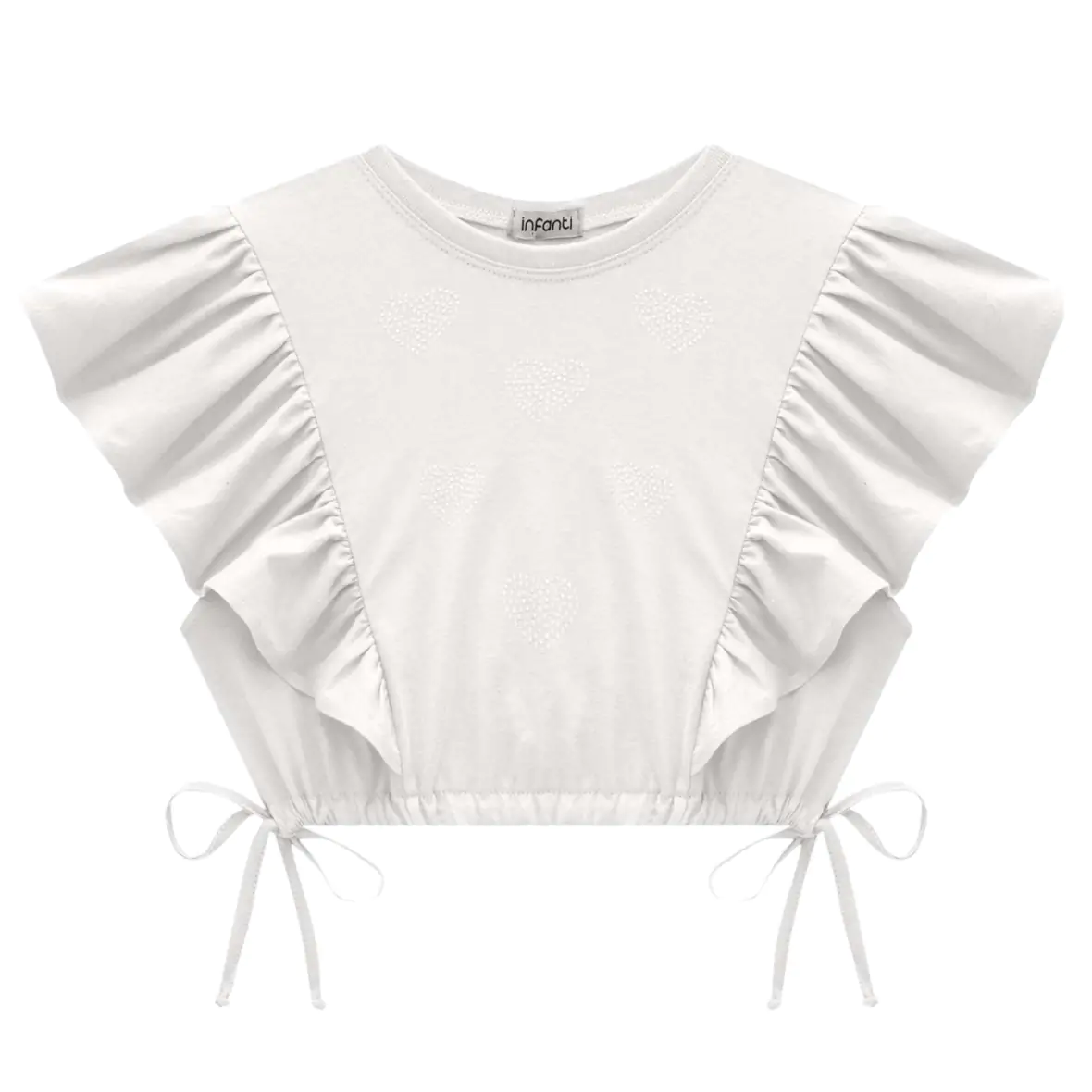 Blusa Infantil Cropped Over em Meia Malha Infanti