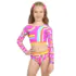 Biquini Infantil 3 Peças Cropped Rainbow Siri Kids