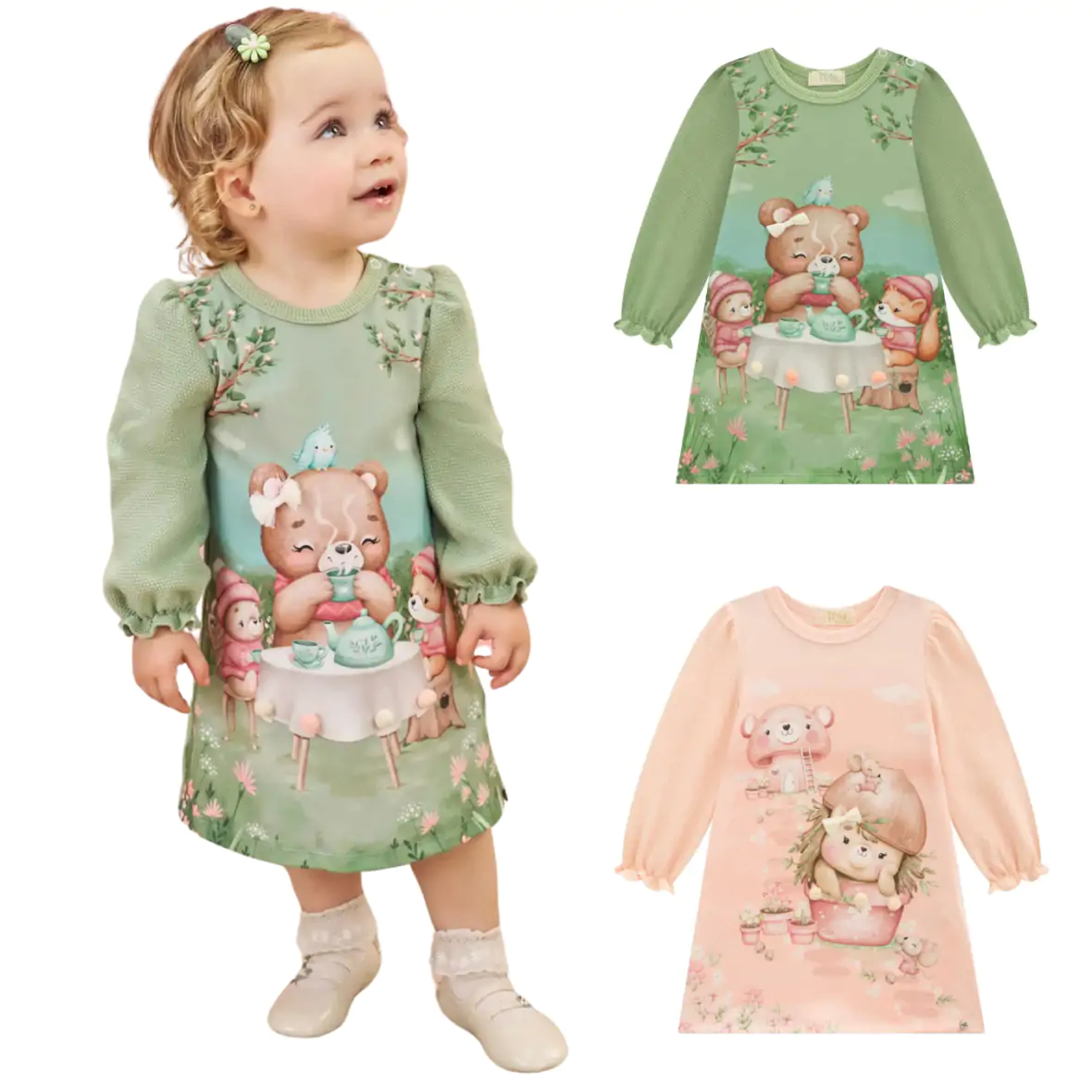 Vestido Infantil em Malha Estampado Infanti