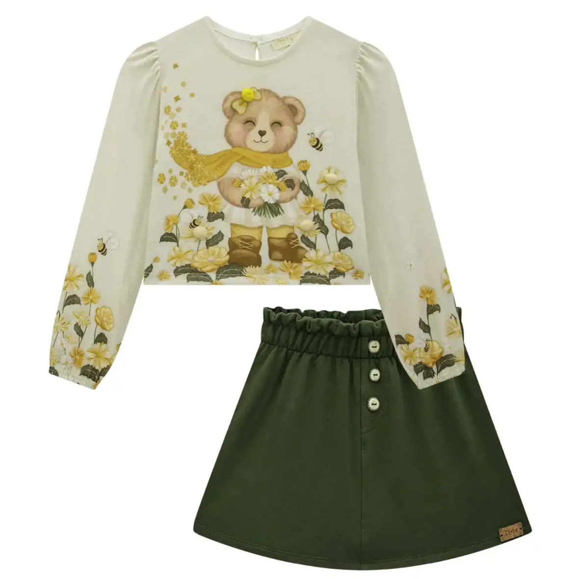 Conjunto Infantil Short-Saia e Blusa Infanti