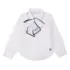 Camisa Infantil Off White com Laço Azul Animê