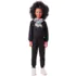 Conjunto Infantil Moletom Preto com Laço Animê