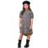 Vestido Infantil Malha Corações Preto e Branco Animê