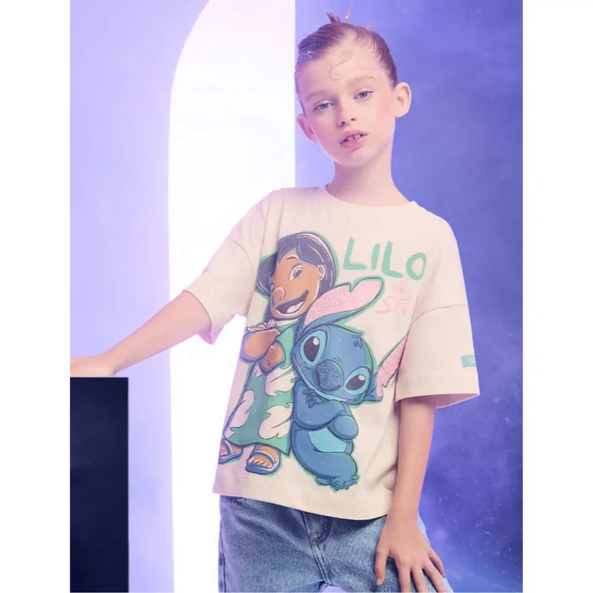 Blusa Infantil da Lilo e Stitch com Strass Animê