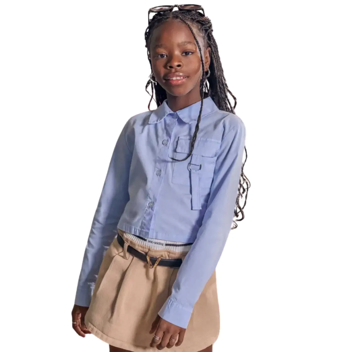 Camisa Juvenil Boxy em Tricoline Vic&Vicky