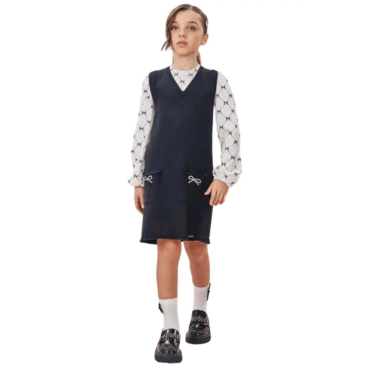 Vestido Infantil em Tricô com Bata Infanti