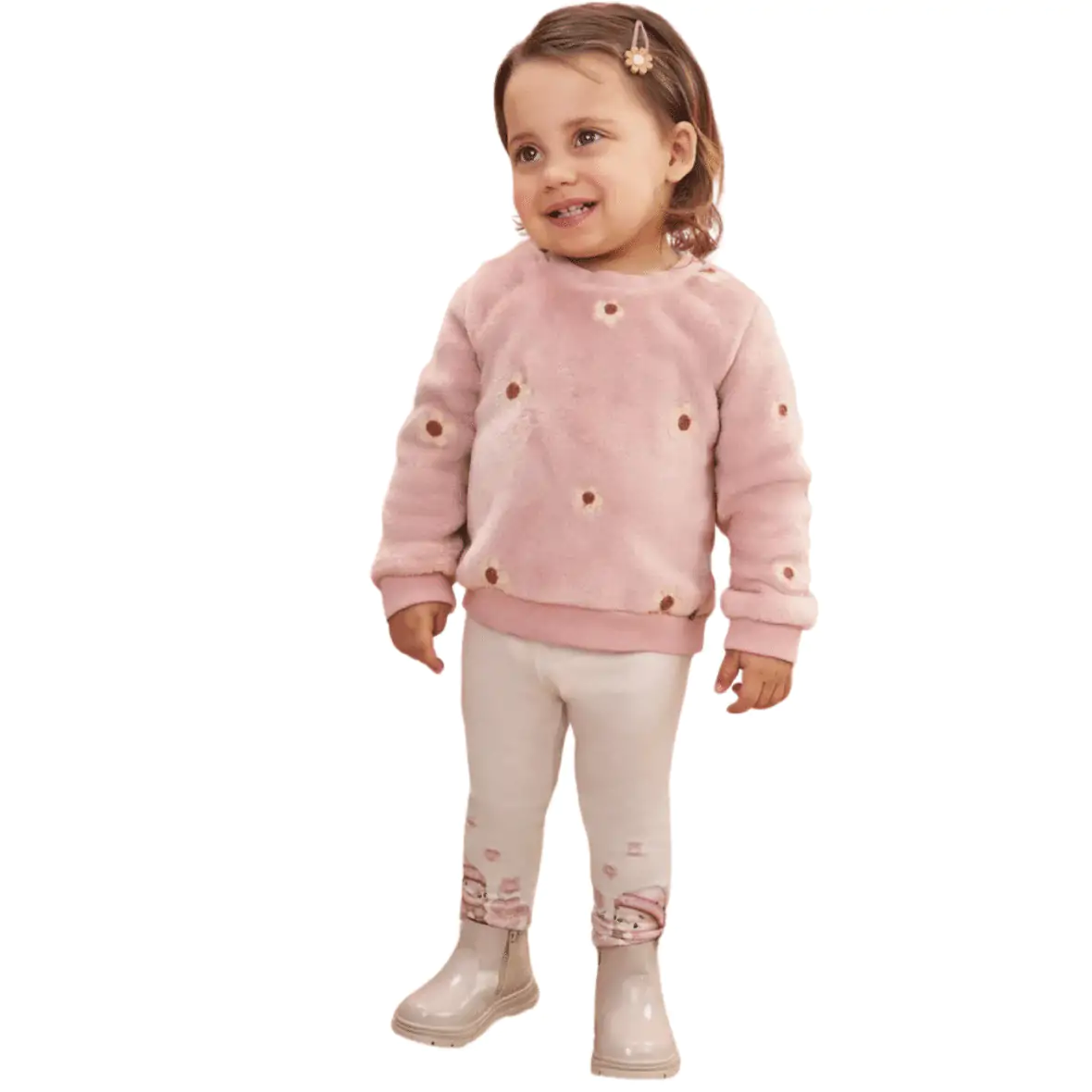 Conjunto Infantil Blusão em Pêlo e Legging Infanti